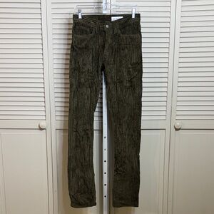 Gustin #151 Monster Wale Corduroy Olive Green 5 Pocket Slim Pants Size 30